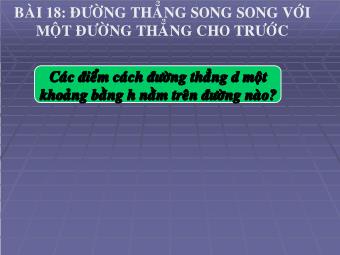 Bài 18: Đường thẳng song song với một đường thẳng cho trước