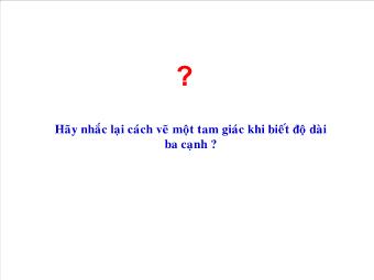 Bài 3. Quan hệ giữa ba cạnh của một tam giác. Bất đẳng thức tam giác