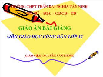 Bài 3: Ý thức pháp luật - Nguyễn Văn Phong