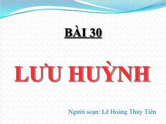Bài 30: Lưu huỳnh - Lê Hoàng Thủy Tiên