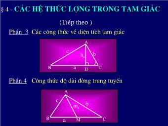 Bài 4: Các hệ thức lượng trong tam giác (tt)