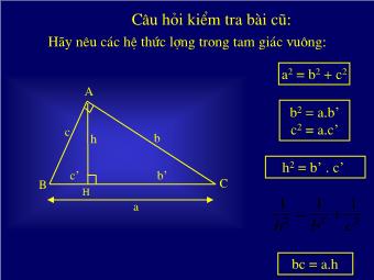 Bài 4: Các hệ thức lượng trong tam giác