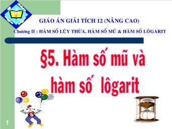 Bài 5. Hàm số mũ và hàm số lôgarit