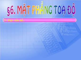 Bài 6. Mặt phẳng toạ độ