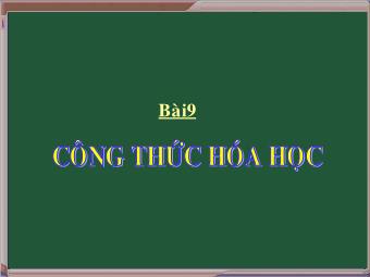 Bài 9: Công thức hóa học