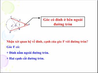 Bài giảng Góc có đỉnh ở bên ngoài đường tròn