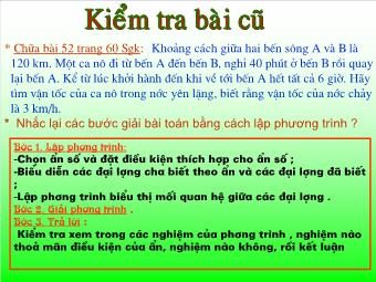 Các dạng toán giải bằng cách lập phương trình thường gặp