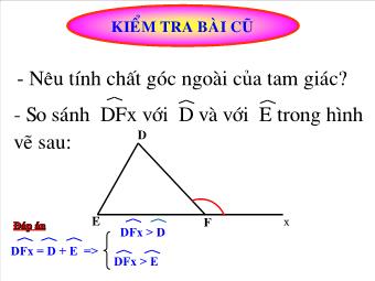 Chương III: Quan hệ giữa các yếu tố trong tam giác. Các đường đồng quy của tam giác