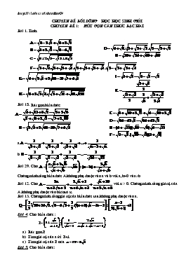Chuyên đề Bồi dưỡng học học sinh giỏi Toán 9