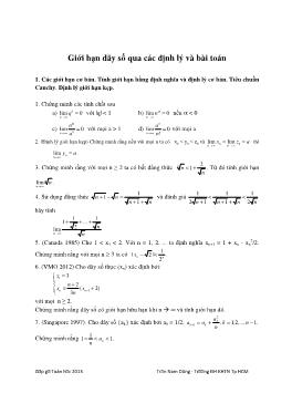 Chuyên đề Giới hạn dãy số qua các định lý và bài toán