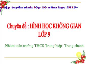 Chuyên đề: Hình học không gian