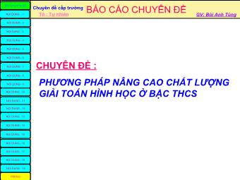 Chuyên đề Phương pháp nâng cao chất lượng giải toán hình học ở bậc THCS