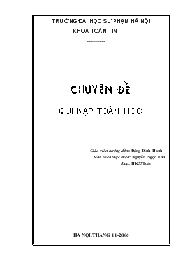 Chuyên đề Qui nạp toán học - Nguyễn Ngọc Thư