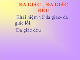 Đa giác – Đa giác đều