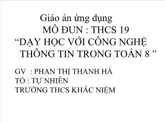 Dạy học với công nghệ thông tin trong Toán 8