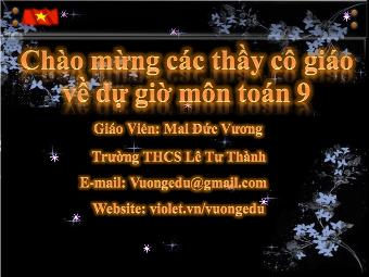 Giải bài toán bằng cách lập phương trình - Mai Đức Vương