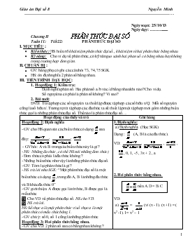 Giáo án Đại số 8 Chương II - Nguyễn Mính