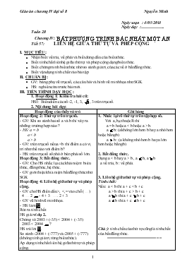 Giáo án Đại số 8 Chương IV - Nguyễn Mính