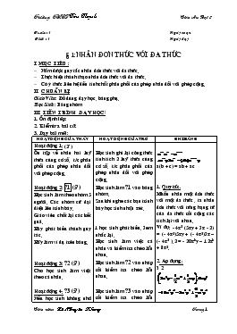 Giáo án Đại số 8 Tuần 1-6 - Lê NGuyên Khang