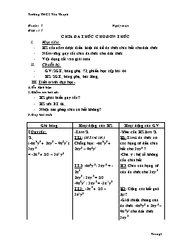 Giáo án Đại số 8 Tuần 7, 8 - Lê NGuyên Khang