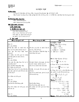 Giáo án Đại số Lớp 7 Tuần 9 - 12