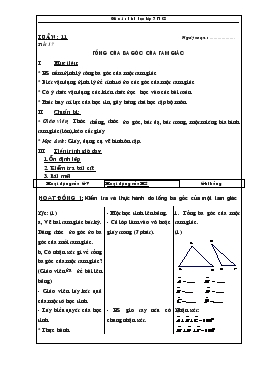 Giáo án Hình học 7 Tuần 11 - 14