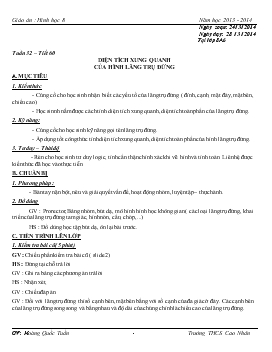Giáo án Hình học 8 Tuần 32 - Hoàng Quốc Tuấn