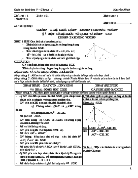 Giáo án Hình học 9 Chương I - Nguyễn Mính