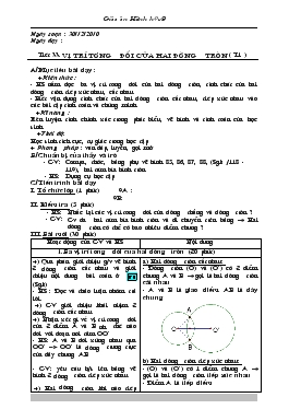 Giáo án Hình học 9 Học kì 2