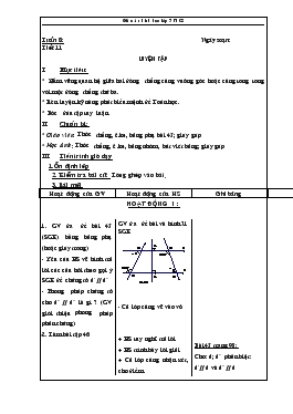 Giáo án Hình học Lớp 7 Tuần 8