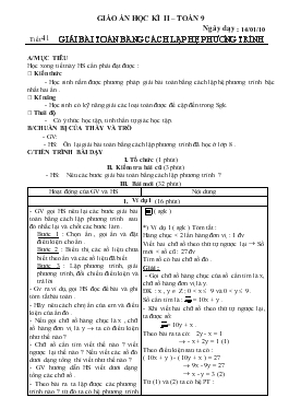 Giáo án học kì II – Toán 9