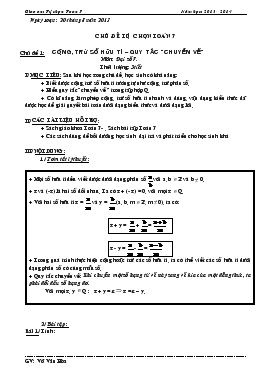 Giáo án Tự chọn Toán 7 - Võ Văn Hòa