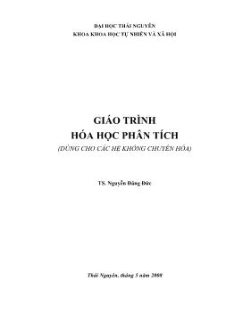 Giáo trình Hóa học phân tích - Nguyễn Đăng Đức