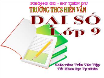 Hệ hai phương trình bậc nhất hai ẩn - Trần Văn Tiệp