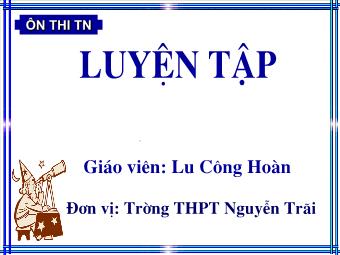 Luyện tập: Phương trình mặt phẳng - Lưu Công Hoàn