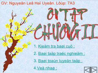 Ôn tập chương II - Nguyễn Lê Hạ Uyên