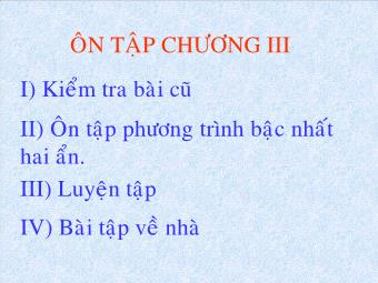 Ôn tập Chương III