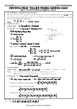 Phương pháp tọa độ trong không gian - Đỗ Trung Kiên