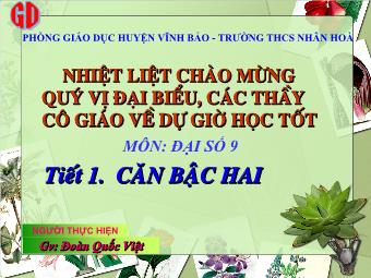 Tiết 1. Căn bậc hai - Đoàn Quốc Việt
