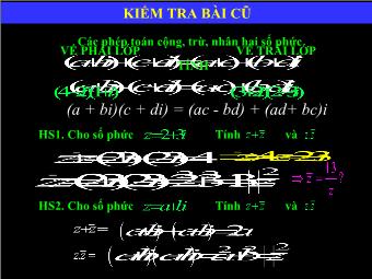 Tiết 113: Phép chia số phức