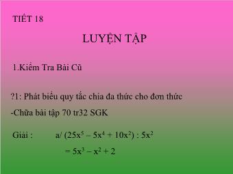 Tiết 18: Luyện tập