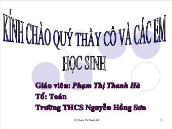 Tiết 21: Hình vuông - Phạm Thị Thanh Hà