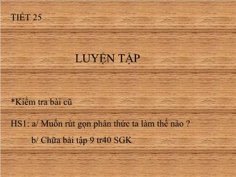 Tiết 25: Luyện tập