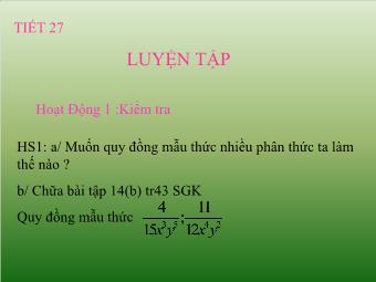 Tiết 27: Luyện tập