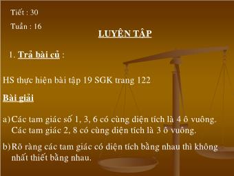 Tiết 30 - Tuần 16: Luyện tập