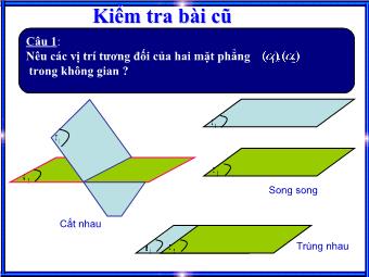 Tiết 31 - Bài 2: Phương trình mặt phẳng (T3)