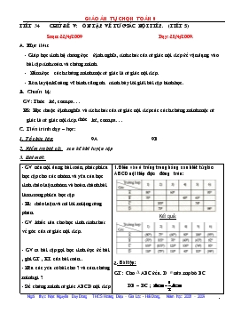 Tiết 34: Ôn tập về tứ giác nội tiếp