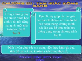 Tiết 37 - Bài 1. Định lí Ta-Lét trong tam giác