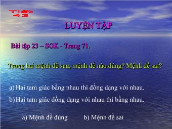 Tiết 43: Luyện tập