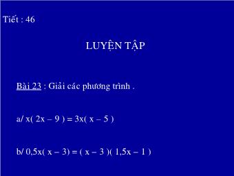 Tiết 46: Luyện tập